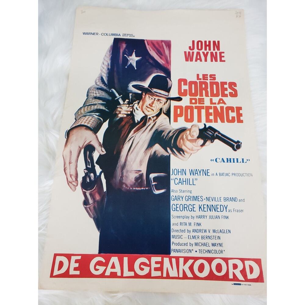 Vintage Original CAHILL movie‎ poster John Wayne Belgian French
